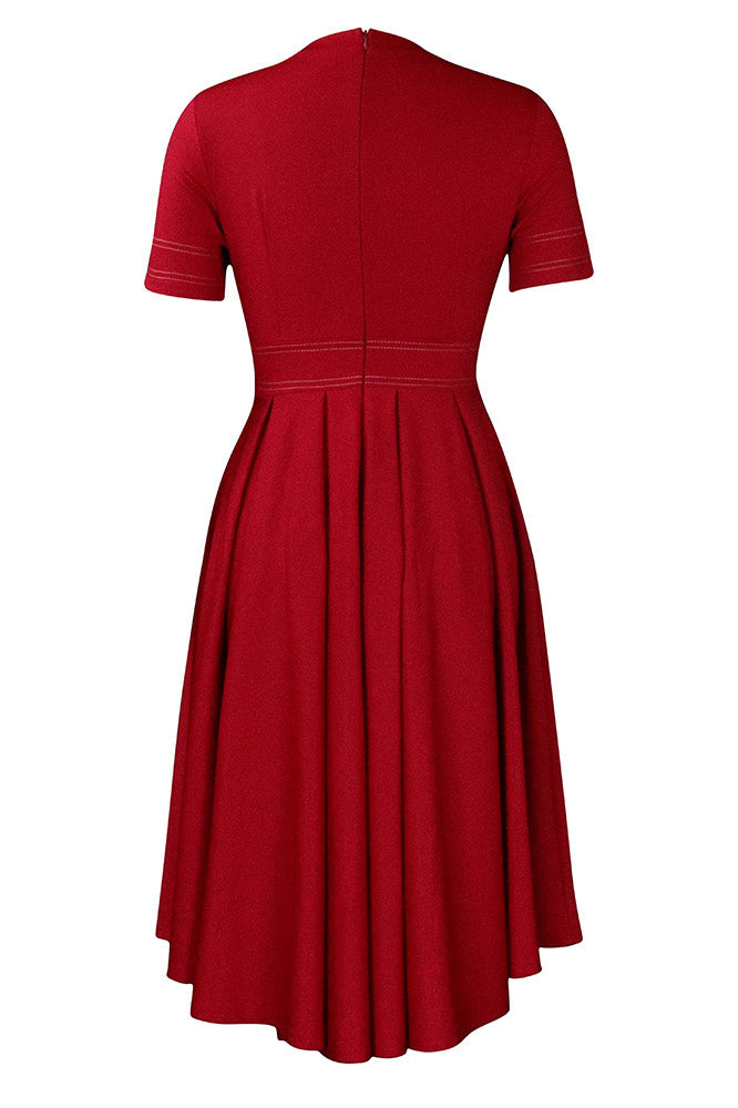 Chic Royal Blue A-Line Knee Length Dress - Fashionpara