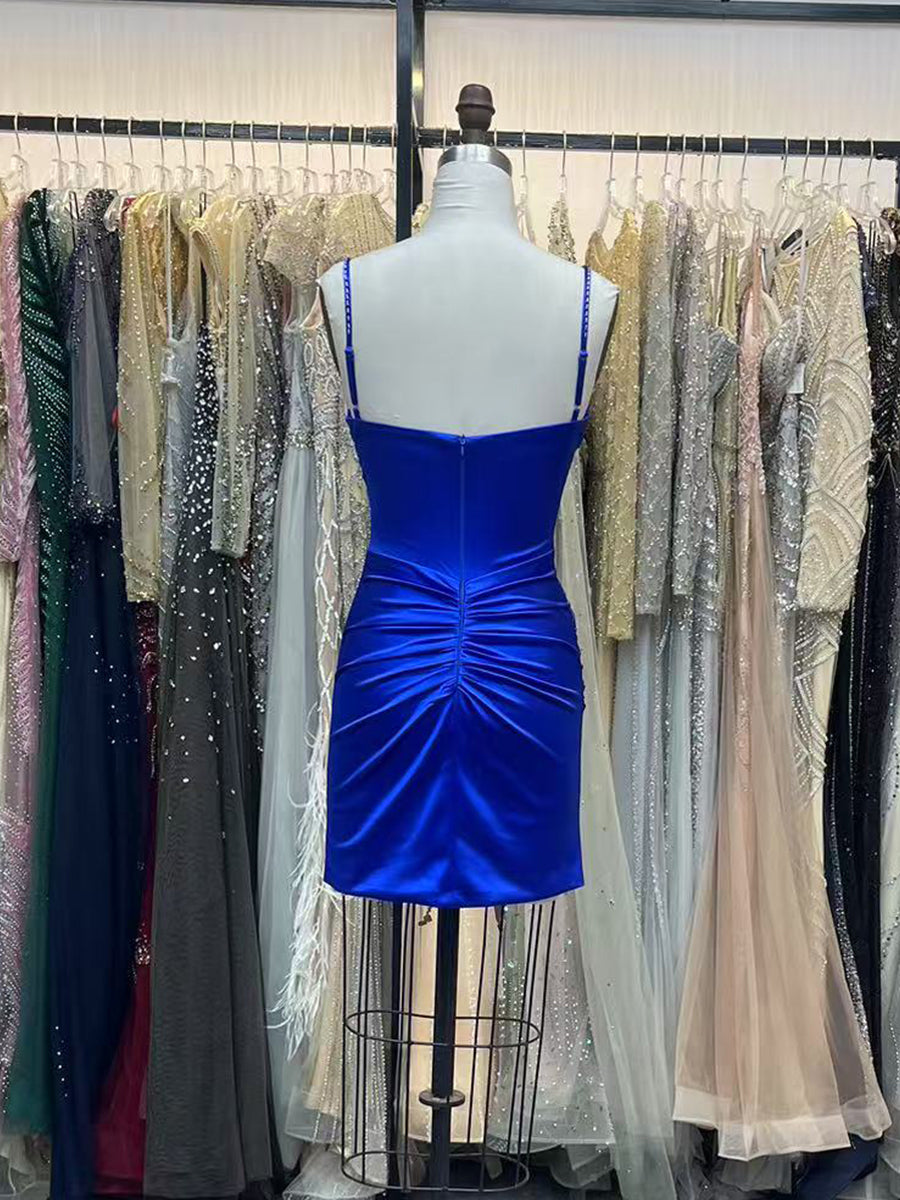 Beaded V Neck Corset Bodice Homecoming Dress
