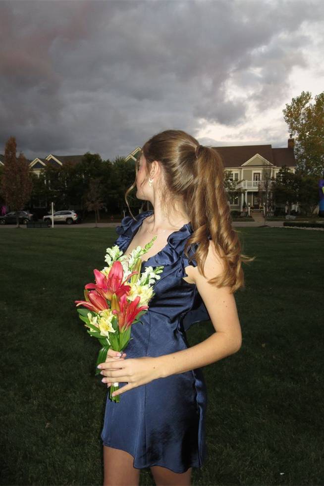 Ruffled Straps Navy Blue Short Homecoming Dress  J11258