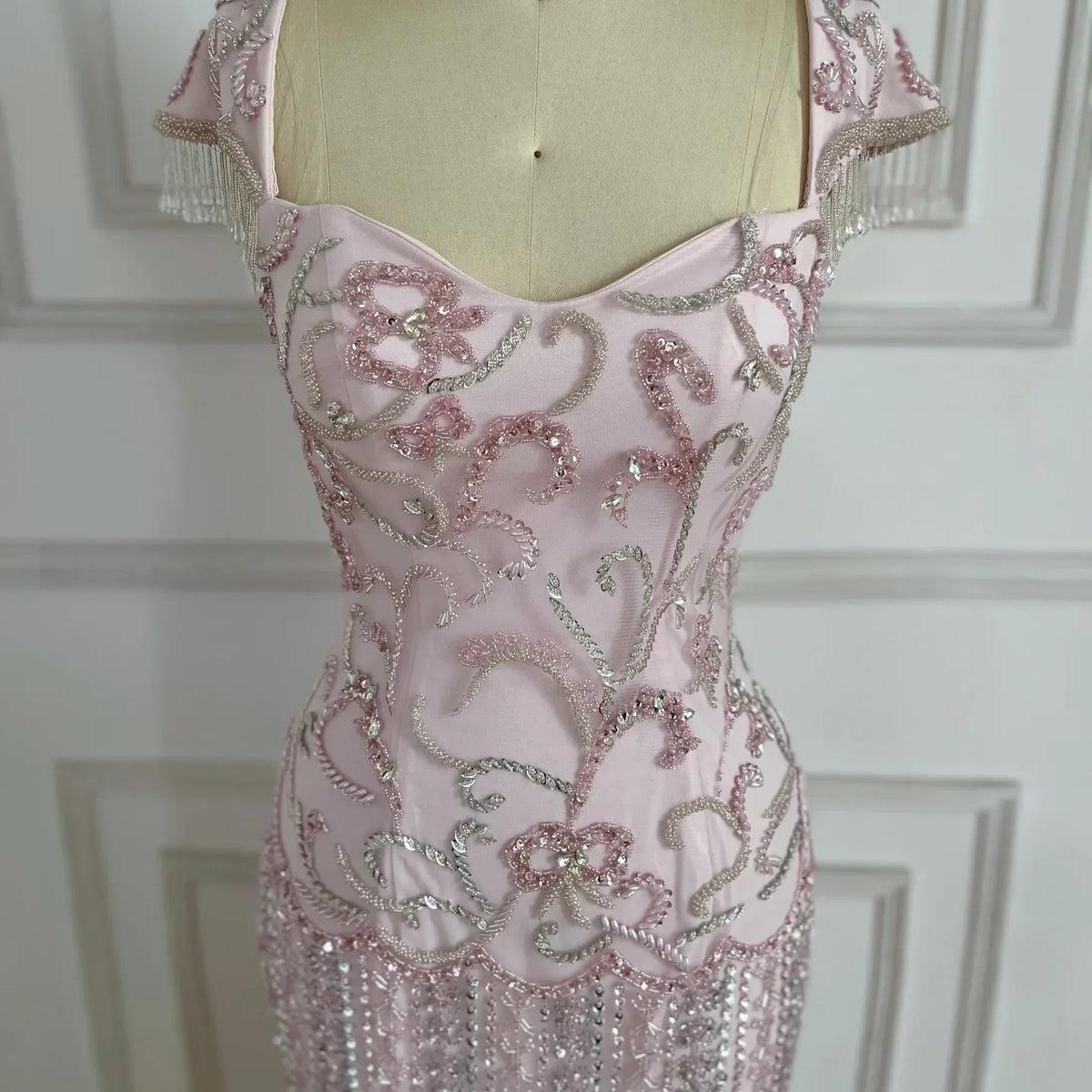 Zapdress Pink Mermaid Beaded Evening Gowns 2026 Arabic Elegant Wedding Party Dresses DLA73550 Customized (ZD17287)
