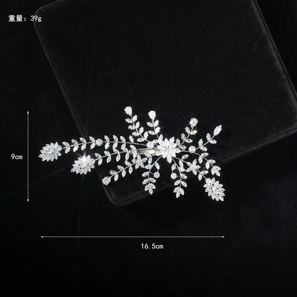 Zirconia Rhinestones Headband Hairband For Brides Women Crystal Headpieces Headdress Bridal Jewelry Wedding Hair Accessories
