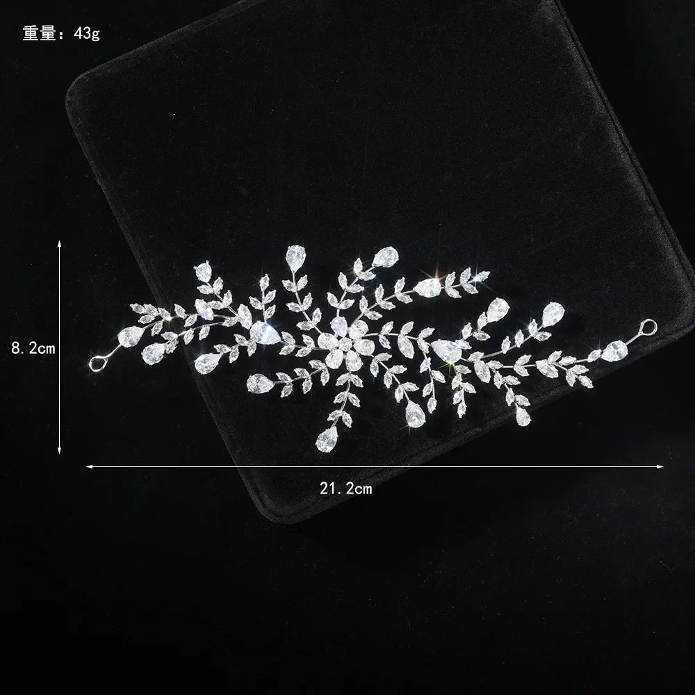 Zirconia Rhinestones Headband Hairband For Brides Women Crystal Headpieces Headdress Bridal Jewelry Wedding Hair Accessories