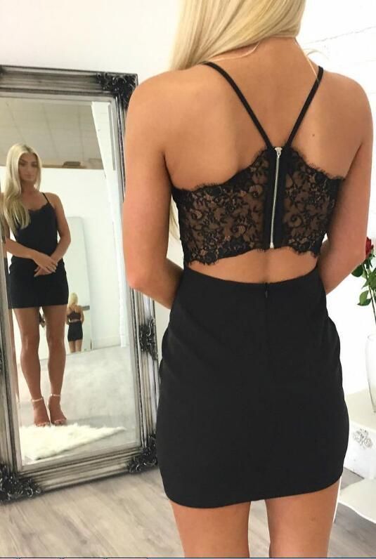 Little black dress short homecoming dress black homecoming dress - FashionDia