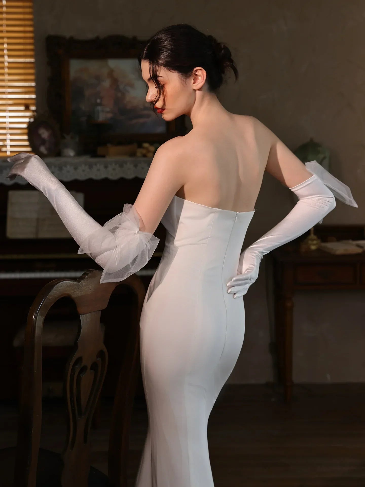 Long Bridal Gloves Bow Wedding Glove For Women Girl Party Evening Dress Jewelry Brides Accessories