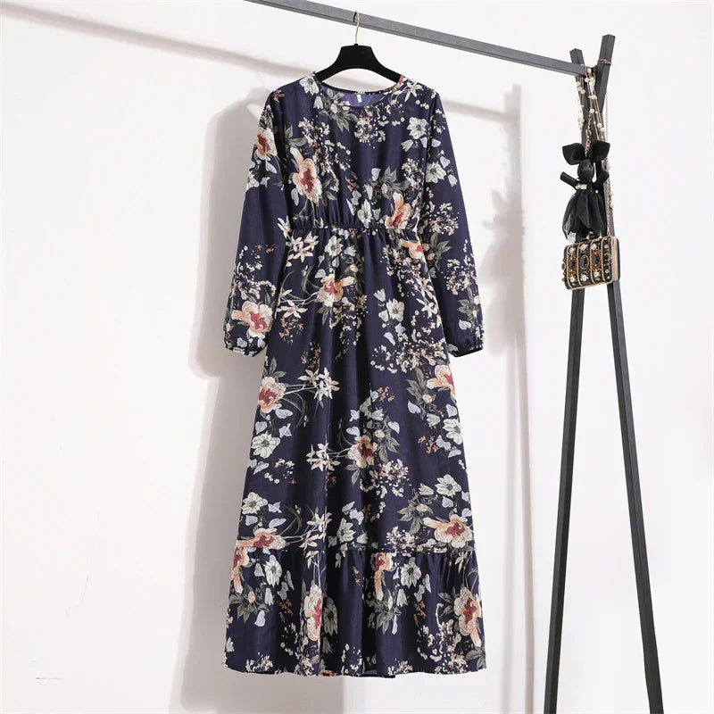 Erin Aesthetic Floral Long Dress for Summer Premium Wardrobe Essential