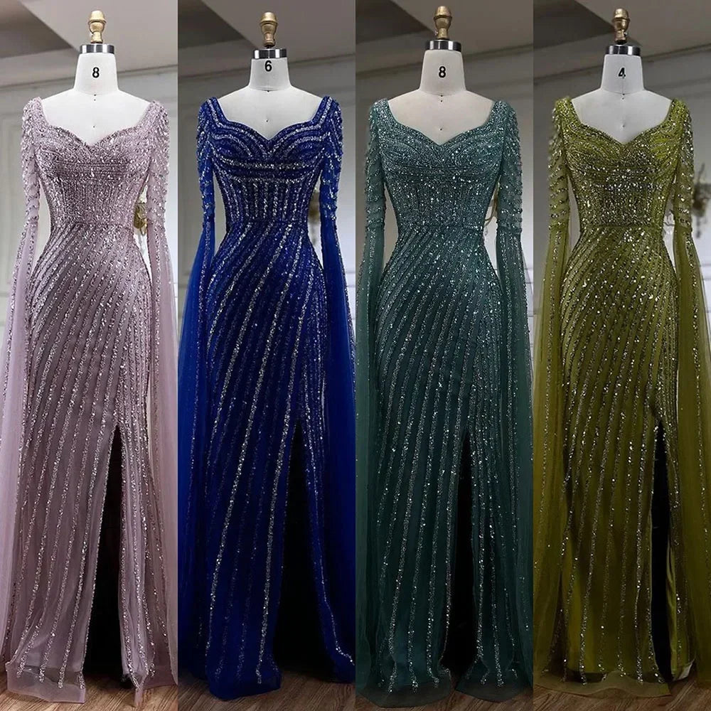 Zapdress Turquoise Beaded Sweetheart Mermaid Evening Gown Overskirt Dubai Party Dresses for Women 2025 DLA72314 Customized (ZD17250)