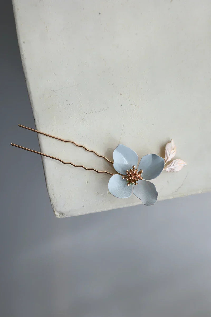 Wedding Accessories Blue Flower Hair Comb Pin Clip Leaf Hairpins For Brides Bridesmaids Women Headpiece Headband Bridal Jewelry c