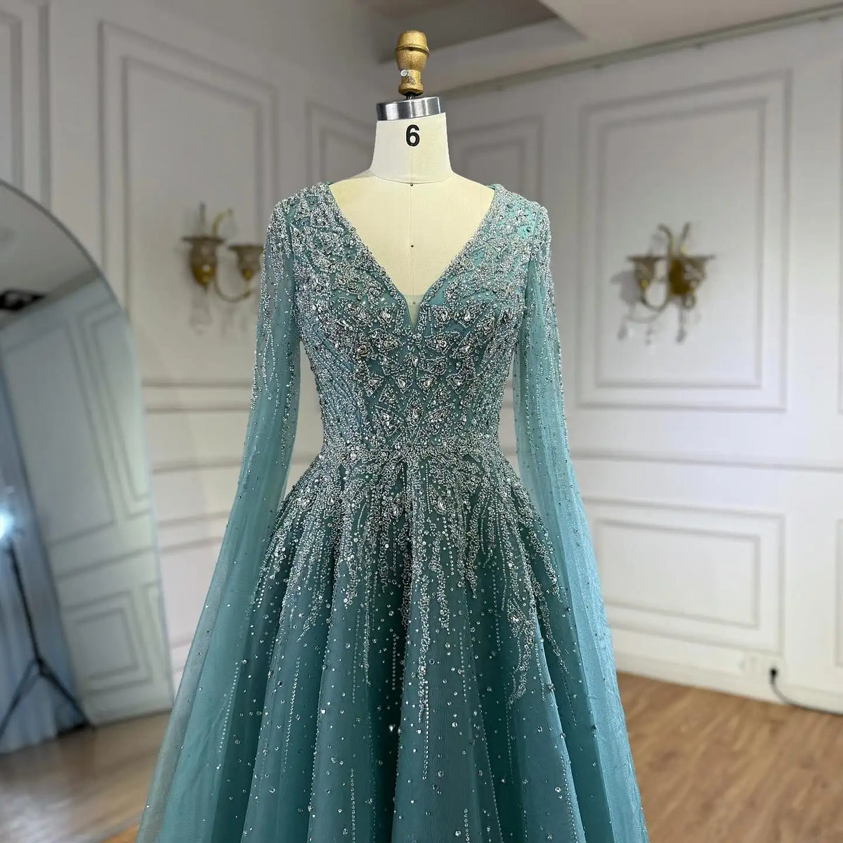 Zapdress 2026 Customized Pink Luxury Beaded A Line Evening Dress with Cape Sleeves Party Gowwns for Wedding Guest (ZD17209)