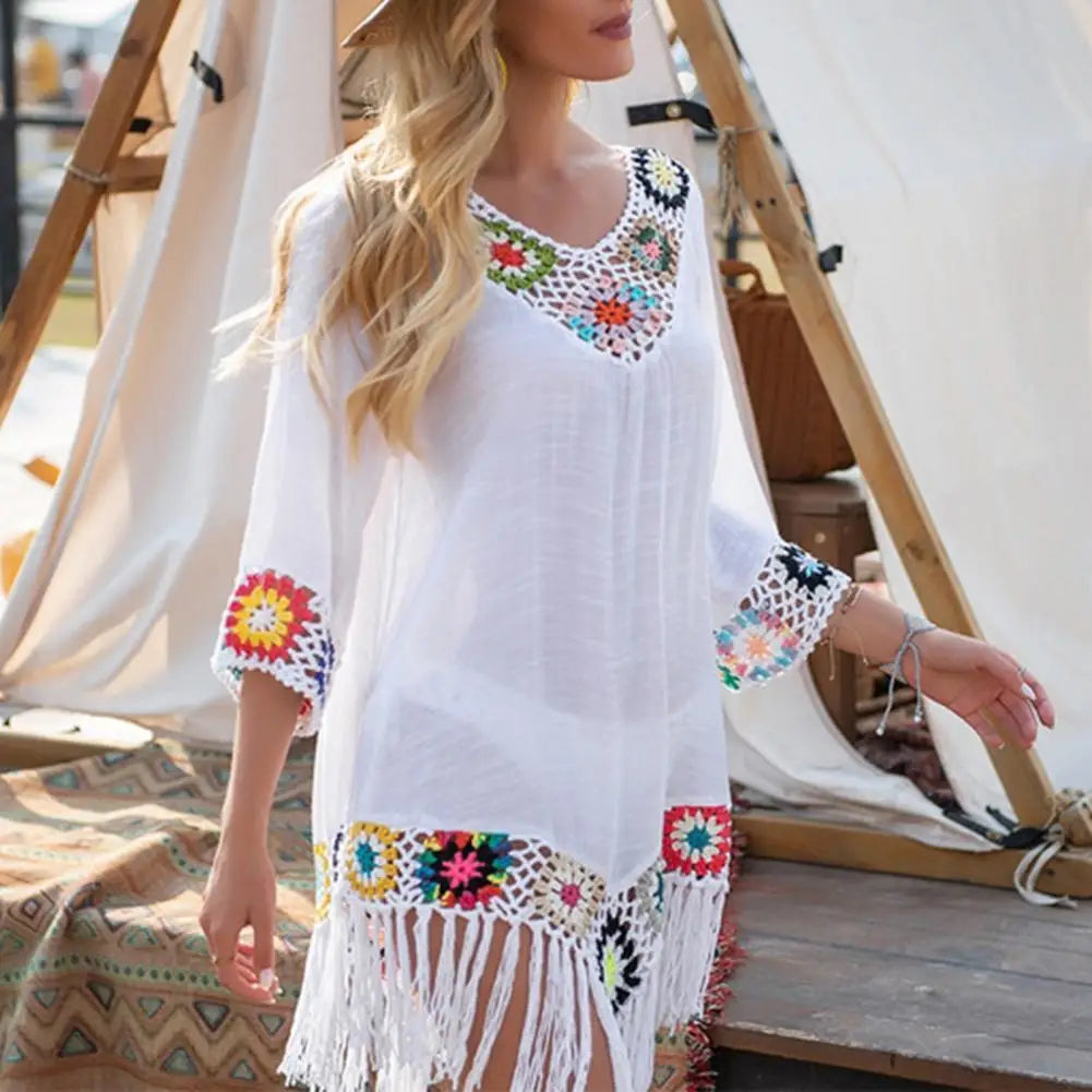 Hollow Out Crochet Bikini Cover Up