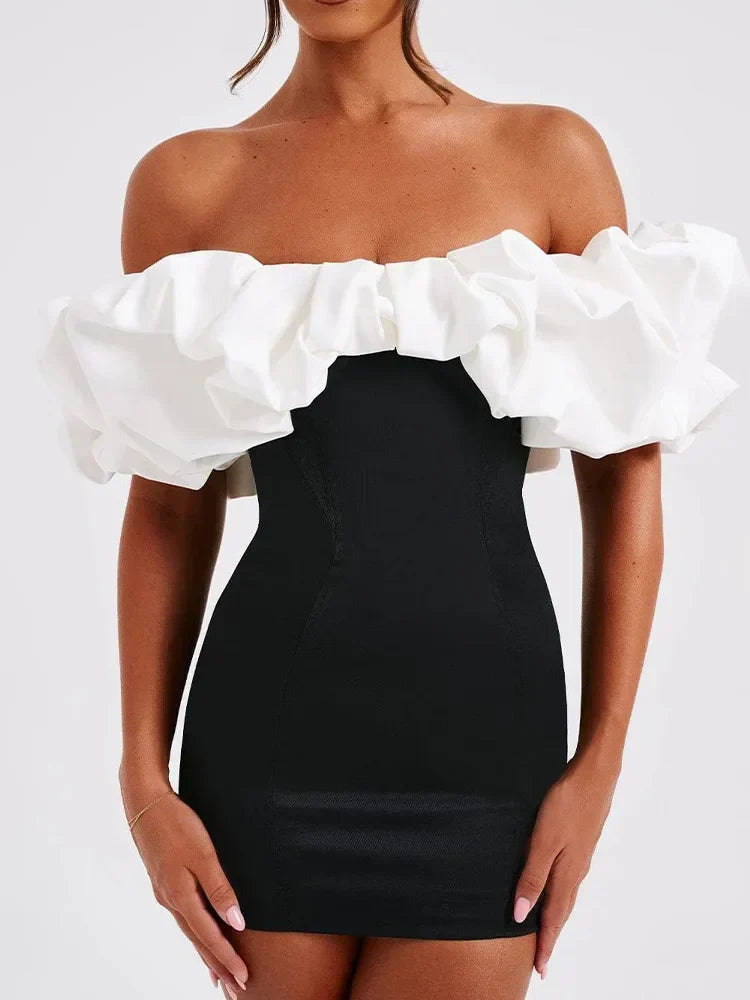 Sleeveless Single Shoulder Bubble Pleated Silk Dress - View 7 | VelvetHem