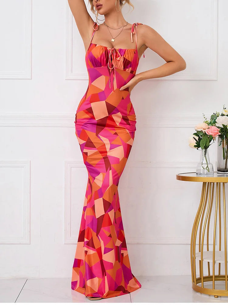 V Neck Vintage Holiday Floral Dress