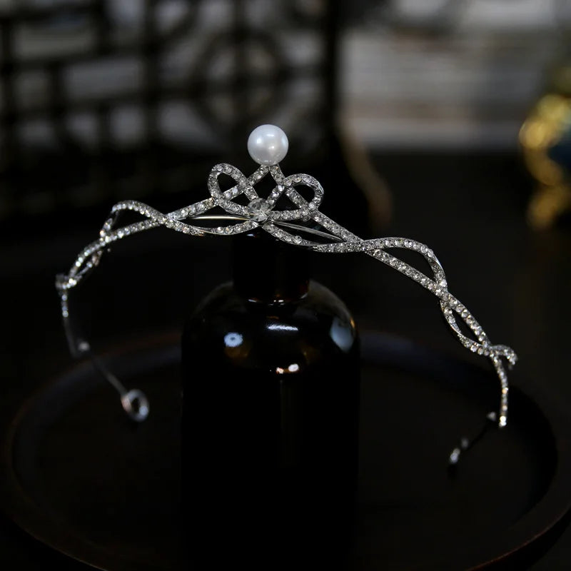 Small Tiara Crown For Wedding Bride Headpiece Crystal Princess Crowns For Women Girl 15 Years Prom Hair Jewelry Bride Headbands as picture 1