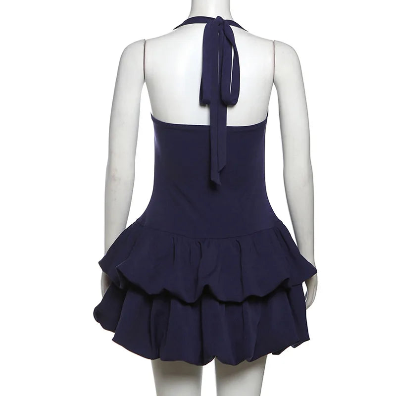 Sexy Backless Spring Mini Dress Women Square Collar Patchwork Bandeau Fashion Solid 2025 Dress Female Bodycon Dress