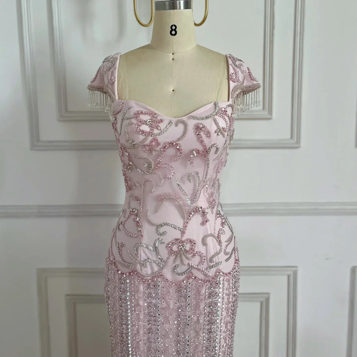 Zapdress Pink Mermaid Beaded Evening Gowns 2026 Arabic Elegant Wedding Party Dresses DLA73550 Customized (ZD17287)