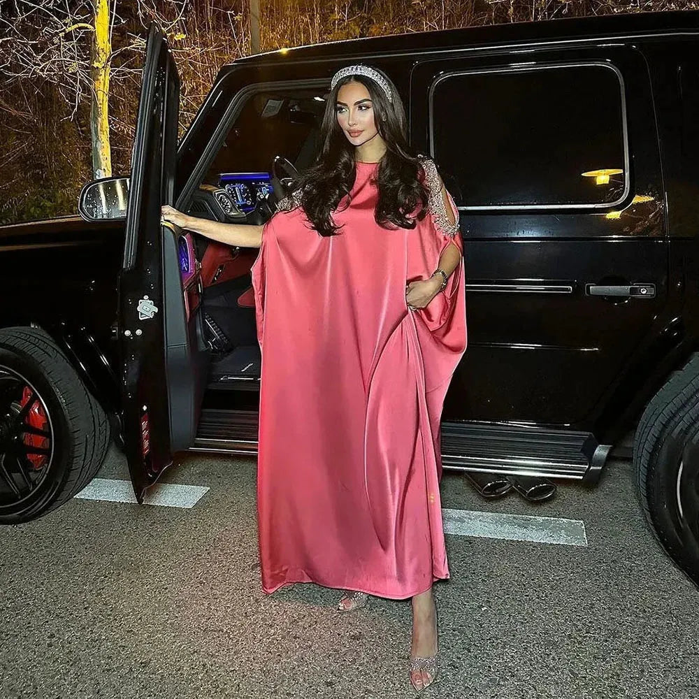 Elegant Clue Mermaid Prom Dress Elastic Satin Draped Long Sleeves Floor Length Formal Evening Dress vestido de gala As Picture