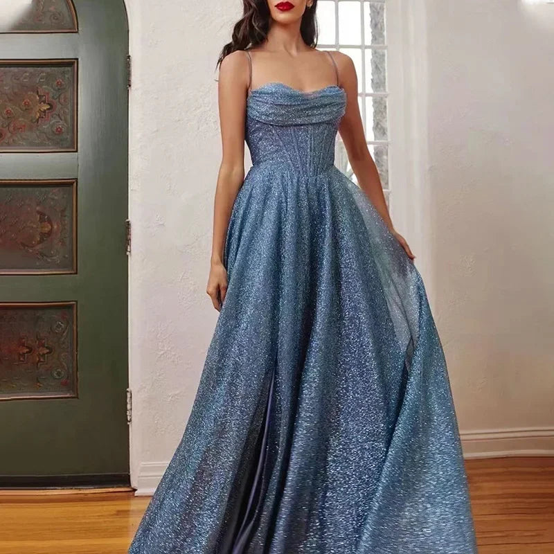 Gold Sparkling Strapless Maxi Dress - VelvetHem