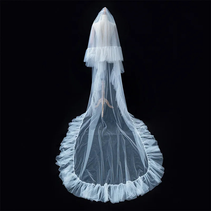 Long Bridal Veil Wedding Veils For Evening Dress Women Girl Party Hair Accessories Bride Jewelry long