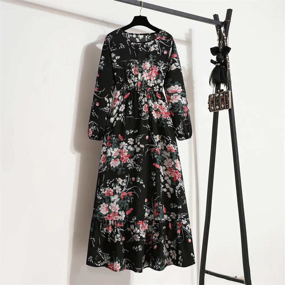 Erin Aesthetic Floral Long Dress for Summer Premium Wardrobe Essential
