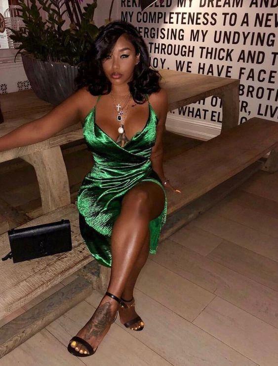 A-line V Neck Green Short Homecoming Dress S22749 by simplepromdress
