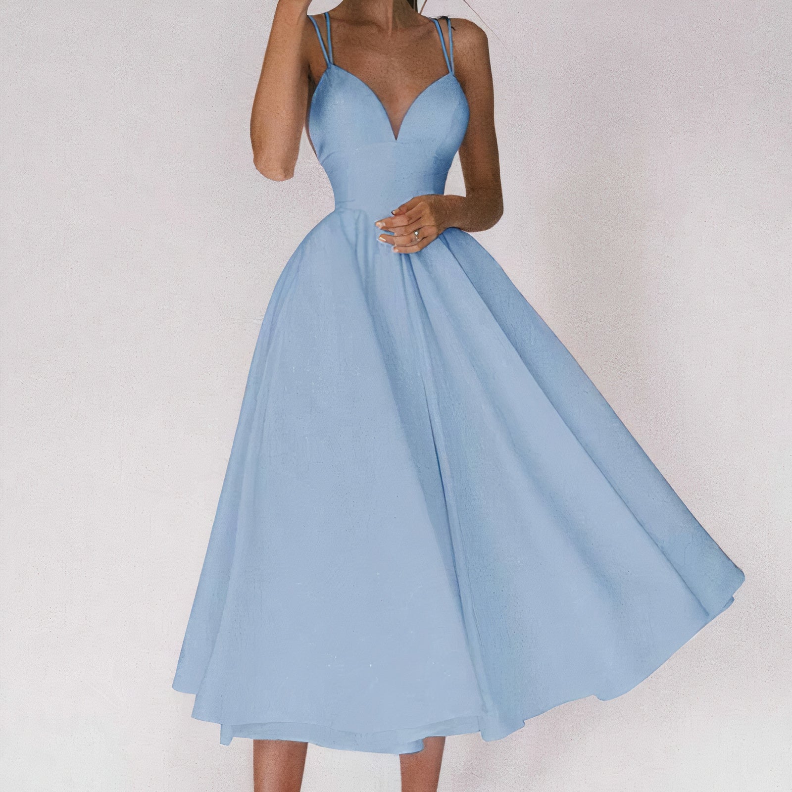 Corina Statement V Neck Dress Premium Wardrobe Essential