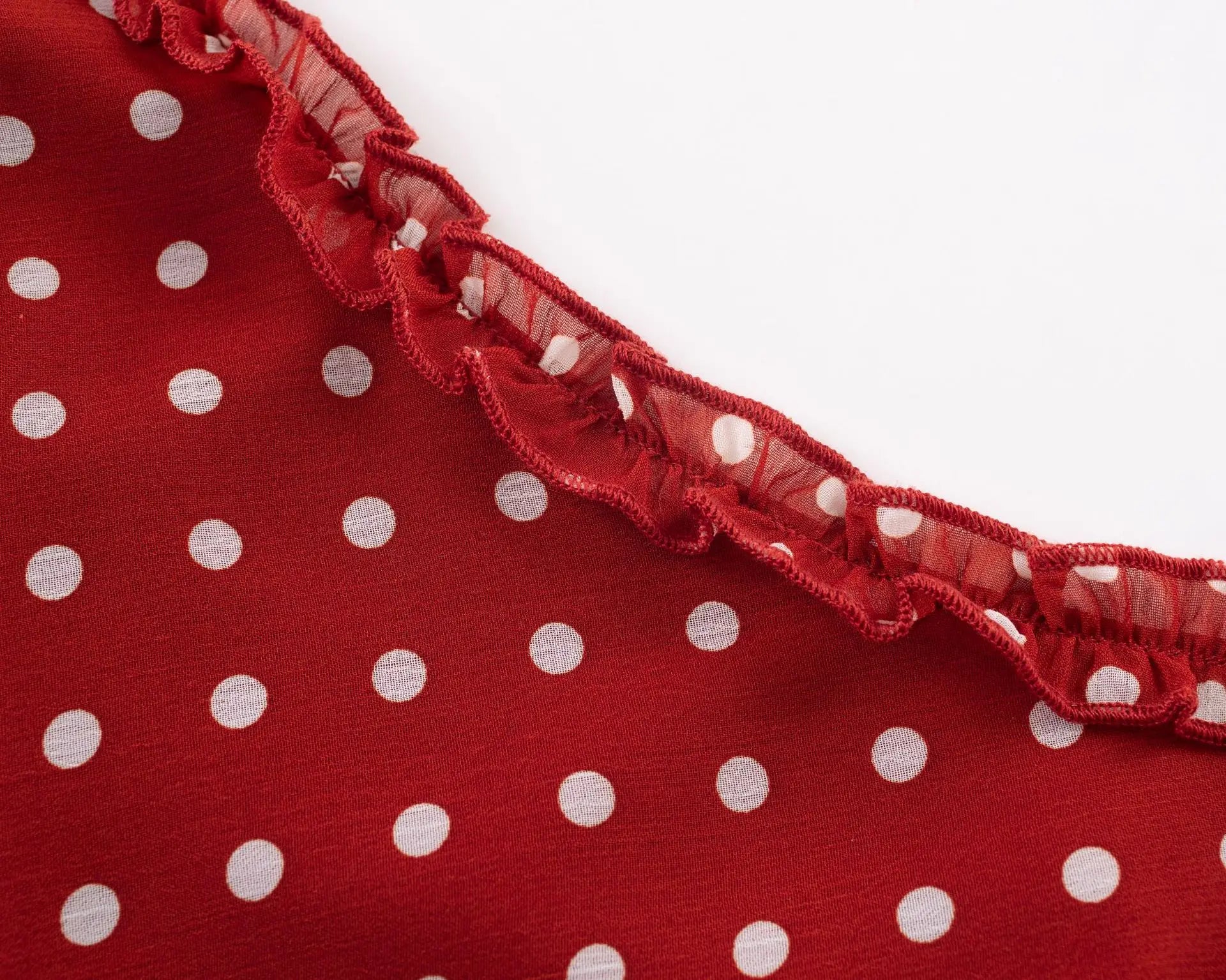 Elegant Red Chiffon Polka Dot Beach Dress for Women Summer Sexy Spaghetti Strap Holidays Dress Fashion Backless Party Outfits