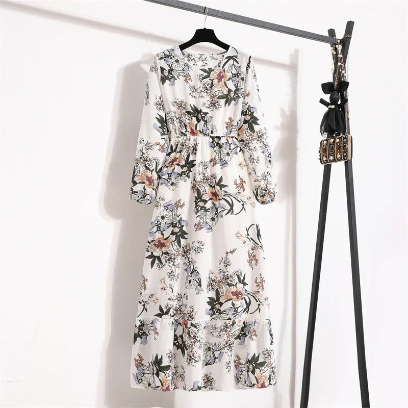 Erin Aesthetic Floral Long Dress for Summer Premium Wardrobe Essential