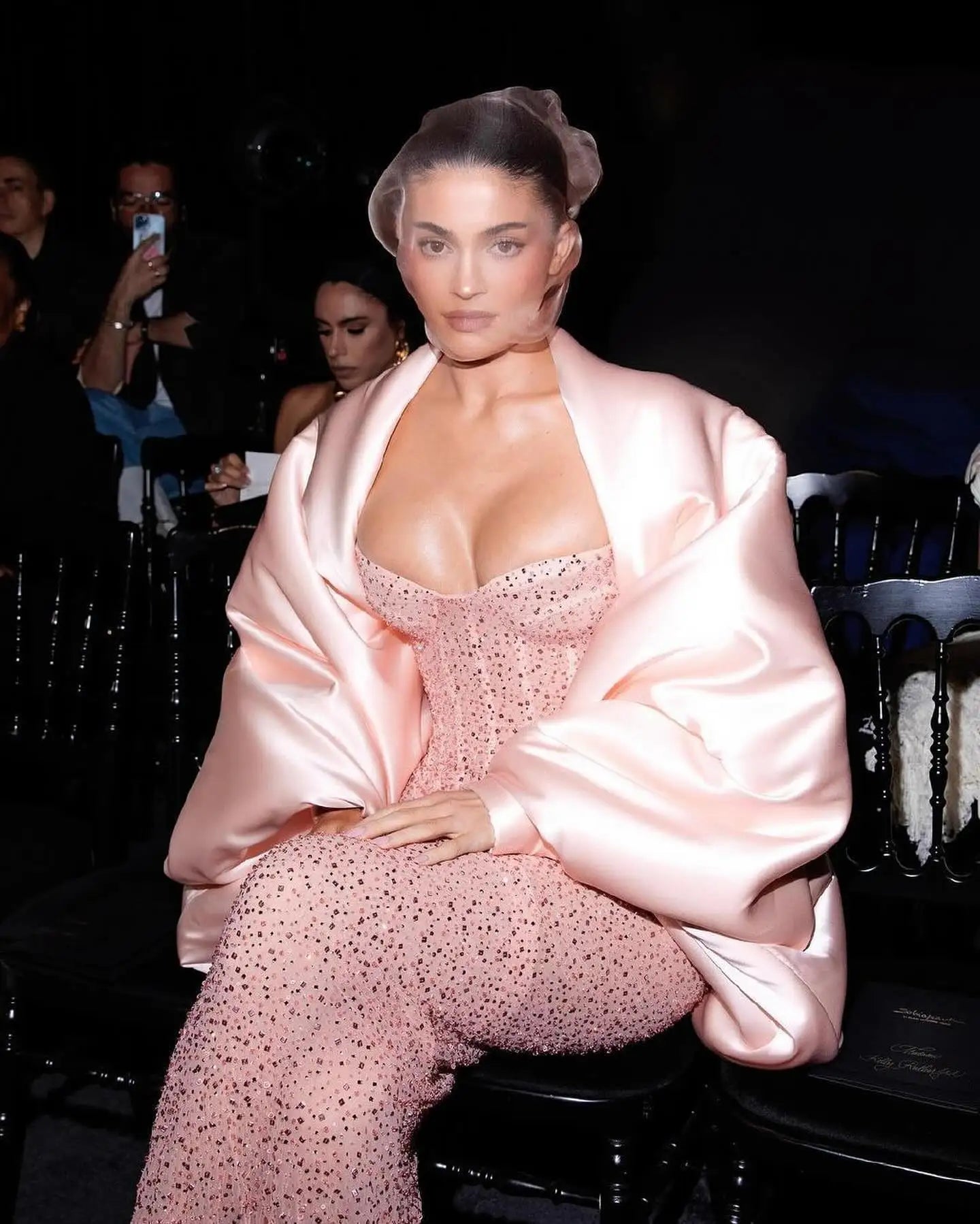 Pink Color Dazzling Diamonds Strapless Ankle Length Evening Dress Woman Birthday Party Dress Celebrity Evening Party Outfit