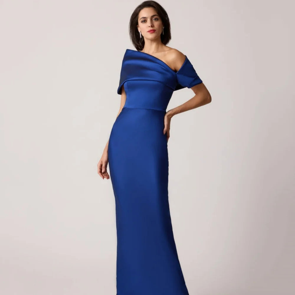 Mother Of The Bride Dress - Customized Elegant Bridal Dress Sheath Off Shoulder Wedding Party Gowns Formal Occasion Satin Mother Dresses For Bride New