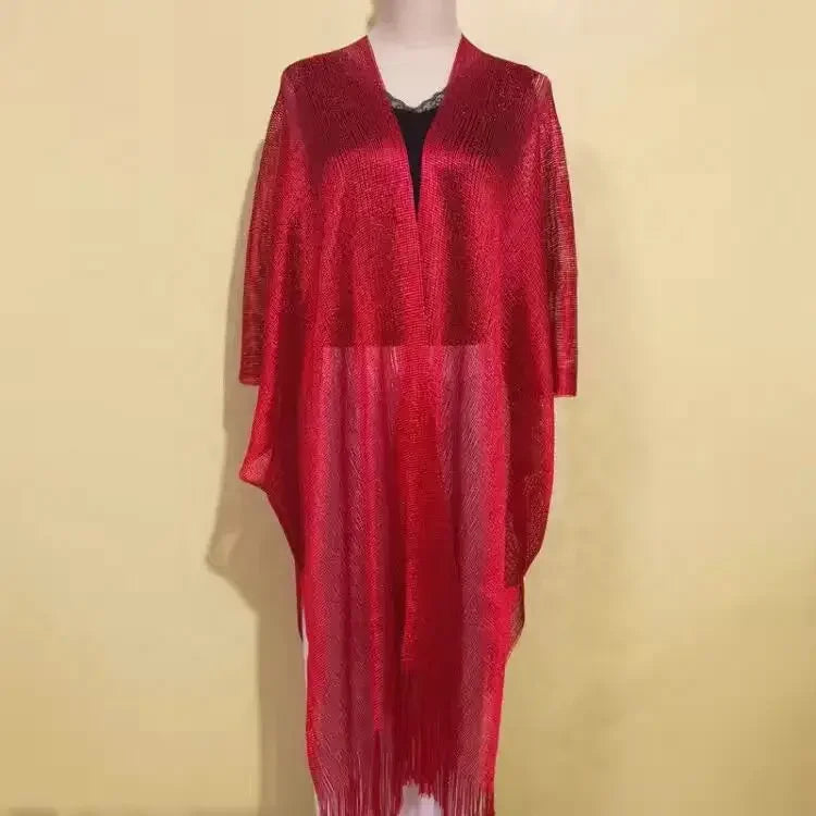 Fringe Tassel Mesh Beach Cover Up