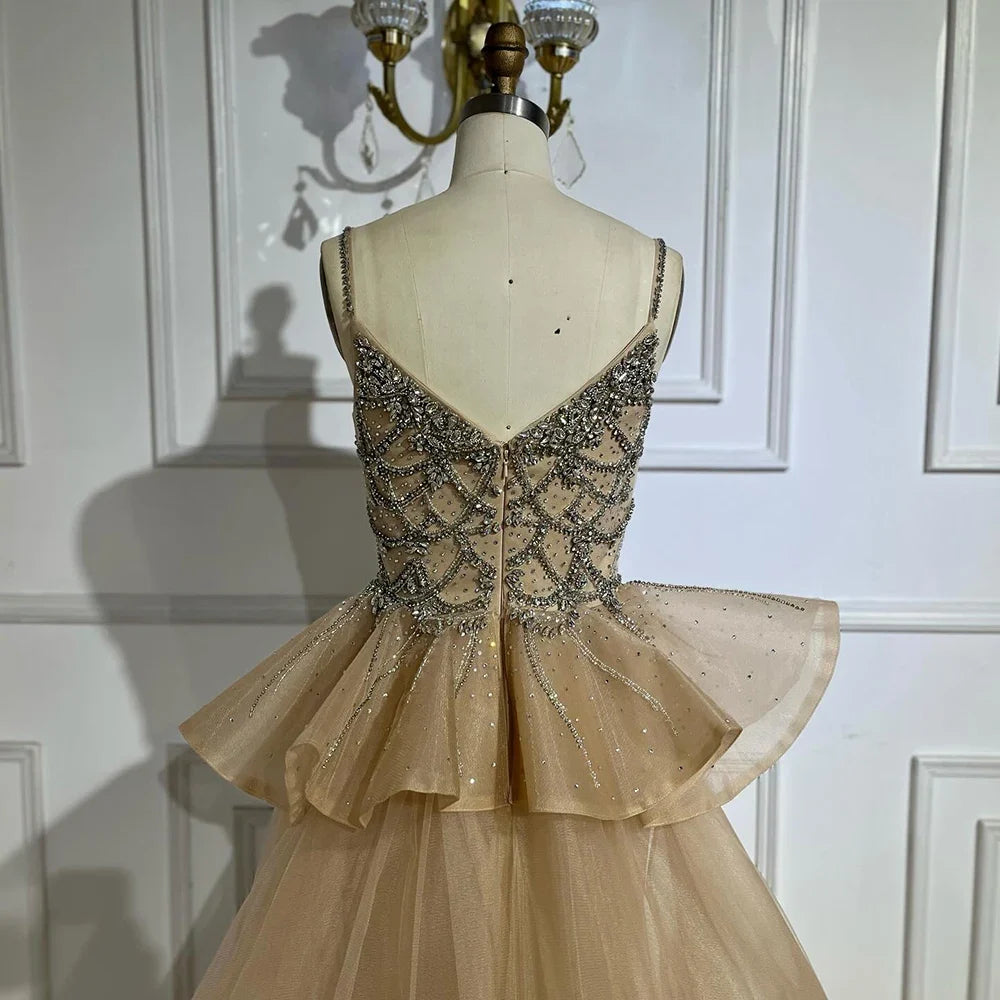 Zapdress Pink Spaghetti Strap Mermaid Beaded Evening Dresses with Overskirt Formal Party Gowns for Women DLA72810 Customized (ZD17232)