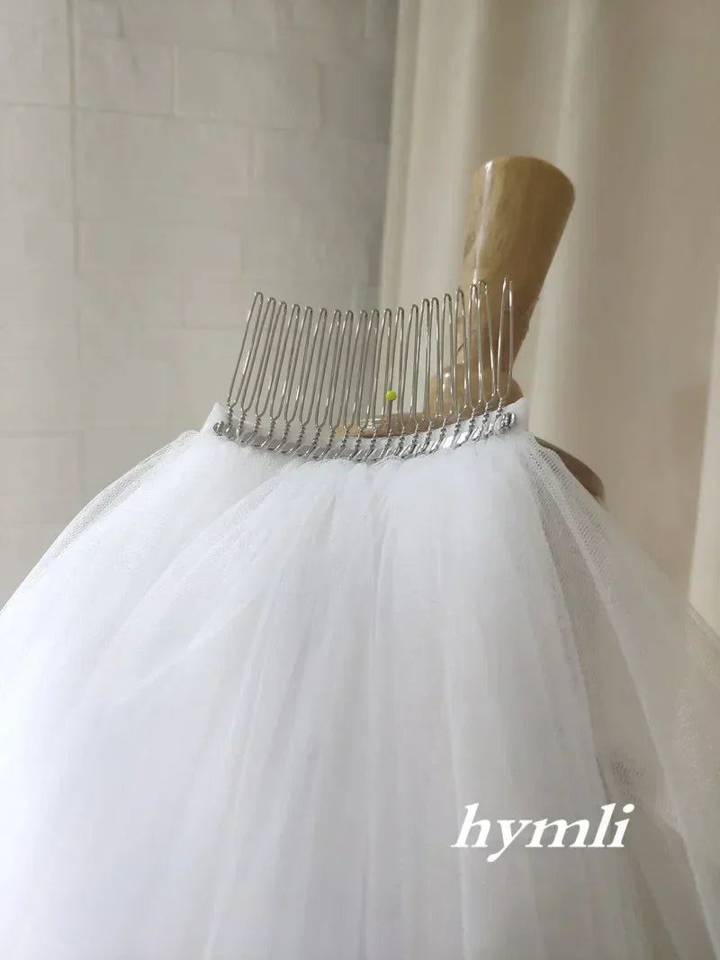3M 3.5M 4M 5M Cathedral Wedding Veil White Off-White Ivory Lace Applique Long Bridal Veil Metal Comb