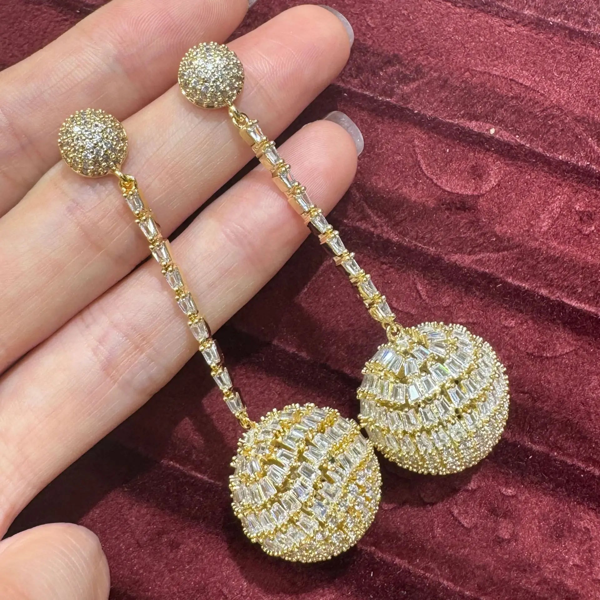 Luxury Zircon Bridal Earrings Cubic Zirconia Wedding Drop Earring For Brides Accessories Women Party Evening Dress Jewelry gold color Clear