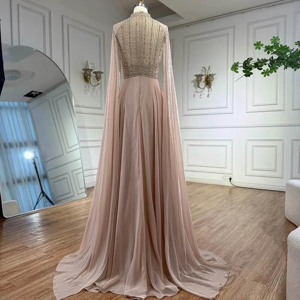 Zapdress White Chiffon A-line Evening Dress with Cape Sleeves Simple Wedding Party Gowns for Bridesmaid Customized (ZD17338)