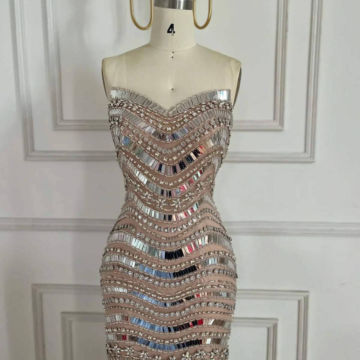 Zapdress Strapless Luxury Beaded Mermaid Evening Dress for Women Celebrity Party Gowns 2026 Customized (ZD17203)