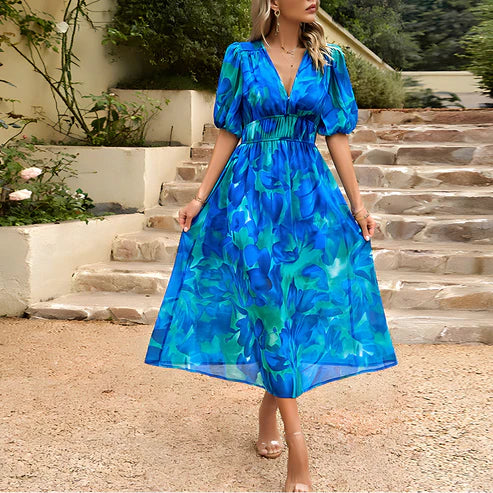 Minimalist Katia Printed Midi Dress Evening Wear Edit