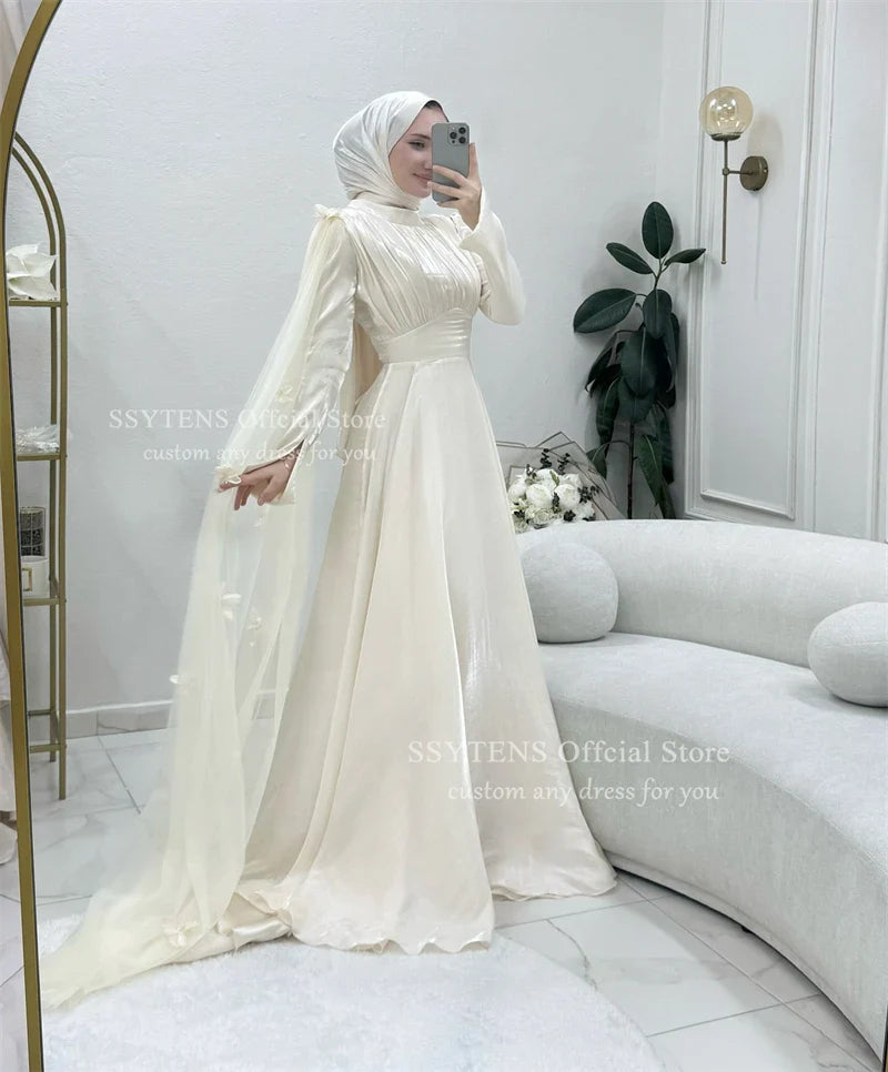 Muslim Wedding Dresses for Bride Plus Size Luxury Long Engagement Dress Special Events Bridal Evening Dresses Customized Picture Color