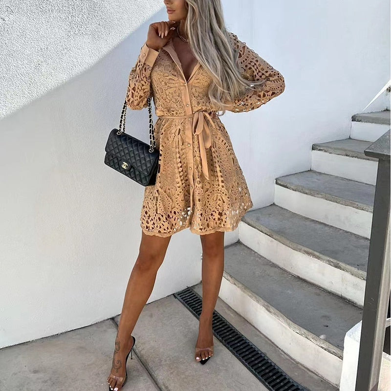 Iris Minimalist Lace Dress Statement Occasion Edit
