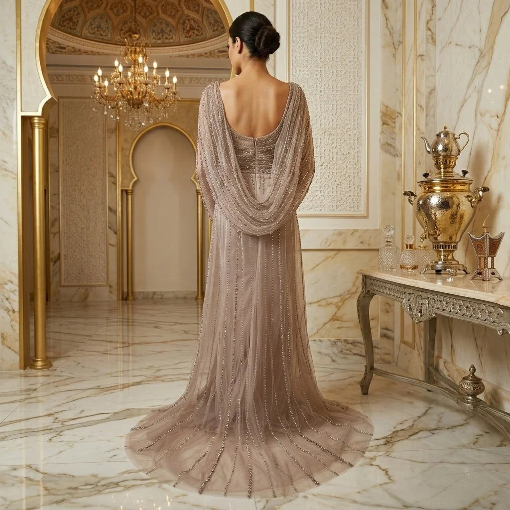 Zapdress Mermaid Beaded Formal Wedding Party Gowns with High Split Celebrity Evening Dress for Women Customized DLA70301L (ZD17301)