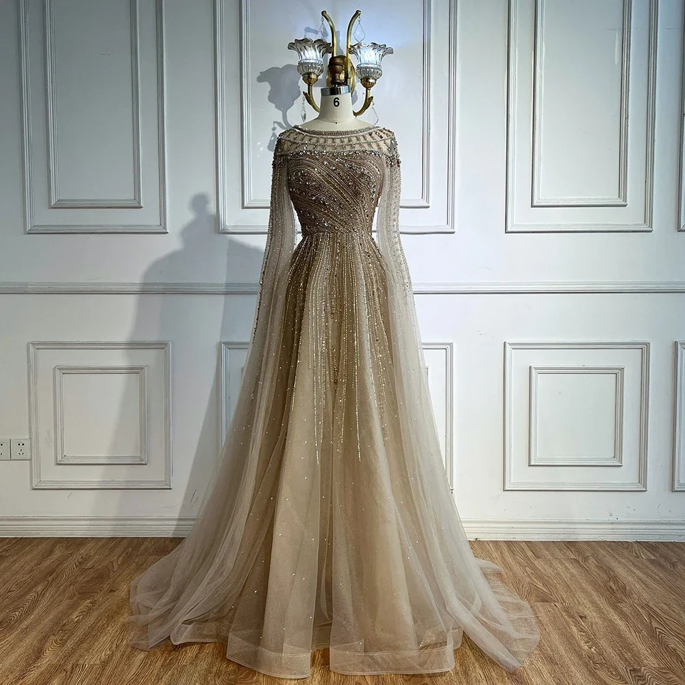 Zapdress Pink A-line Evening Dress with Cape Sleeves Beaded Wedding Party Gowns for Women DLA72994 Customized (ZD17258)