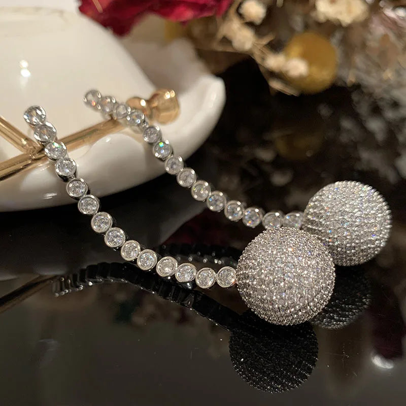 Luxury Zircon Bridal Earrings Cubic Zirconia Wedding Drop Earring For Brides Accessories Women Party Evening Dress Jewelry