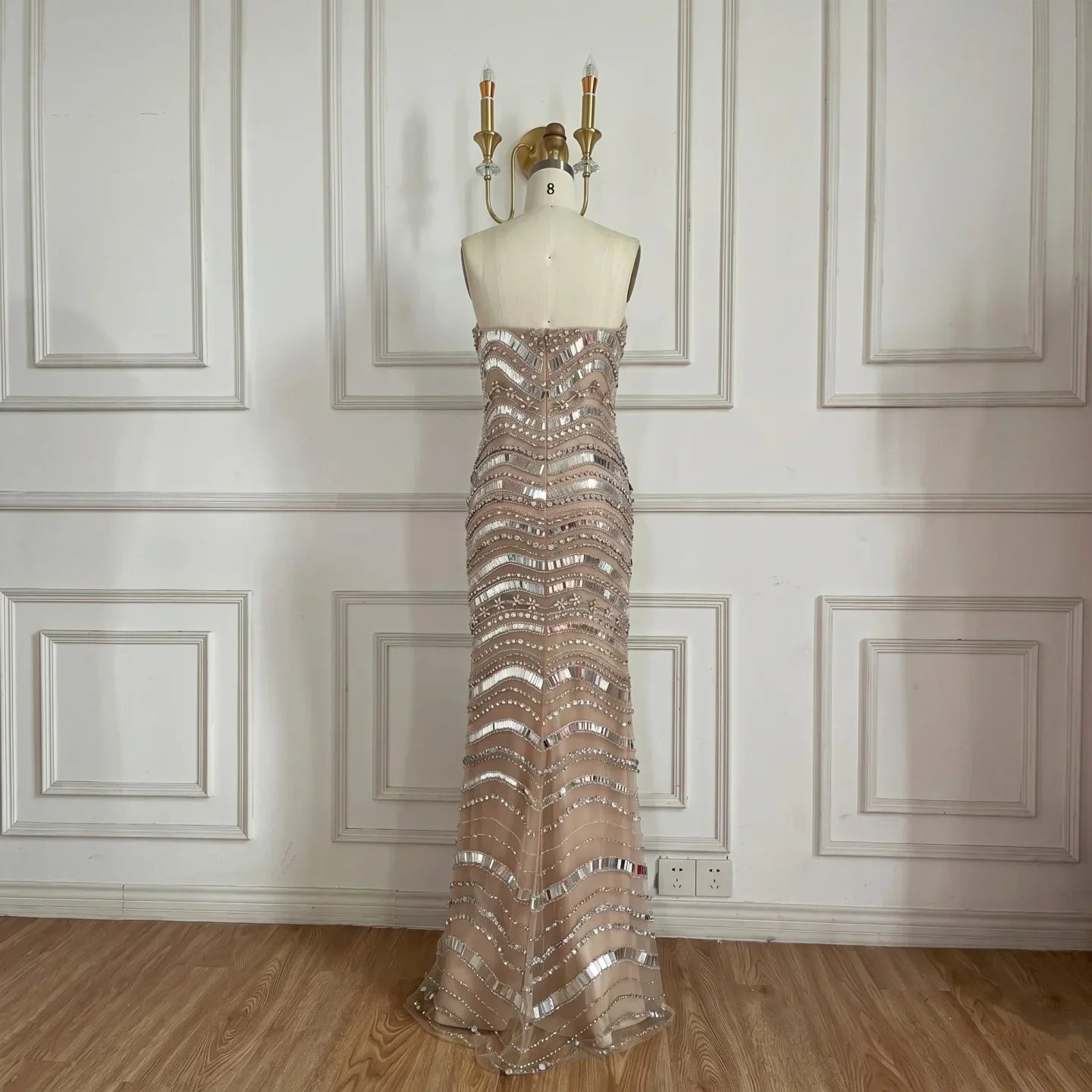 Zapdress Strapless Luxury Beaded Mermaid Evening Dress for Women Celebrity Party Gowns 2026 Customized (ZD17203)
