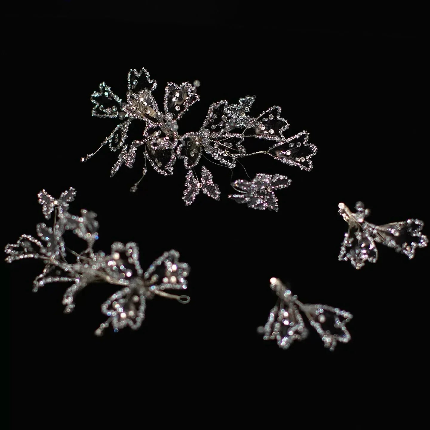 Wedding Hair Accessories Crystal Hair Pin Clip Butterfly Head Piece For Brides Women Girl Party Prom Hairpin Bridal Jewelry