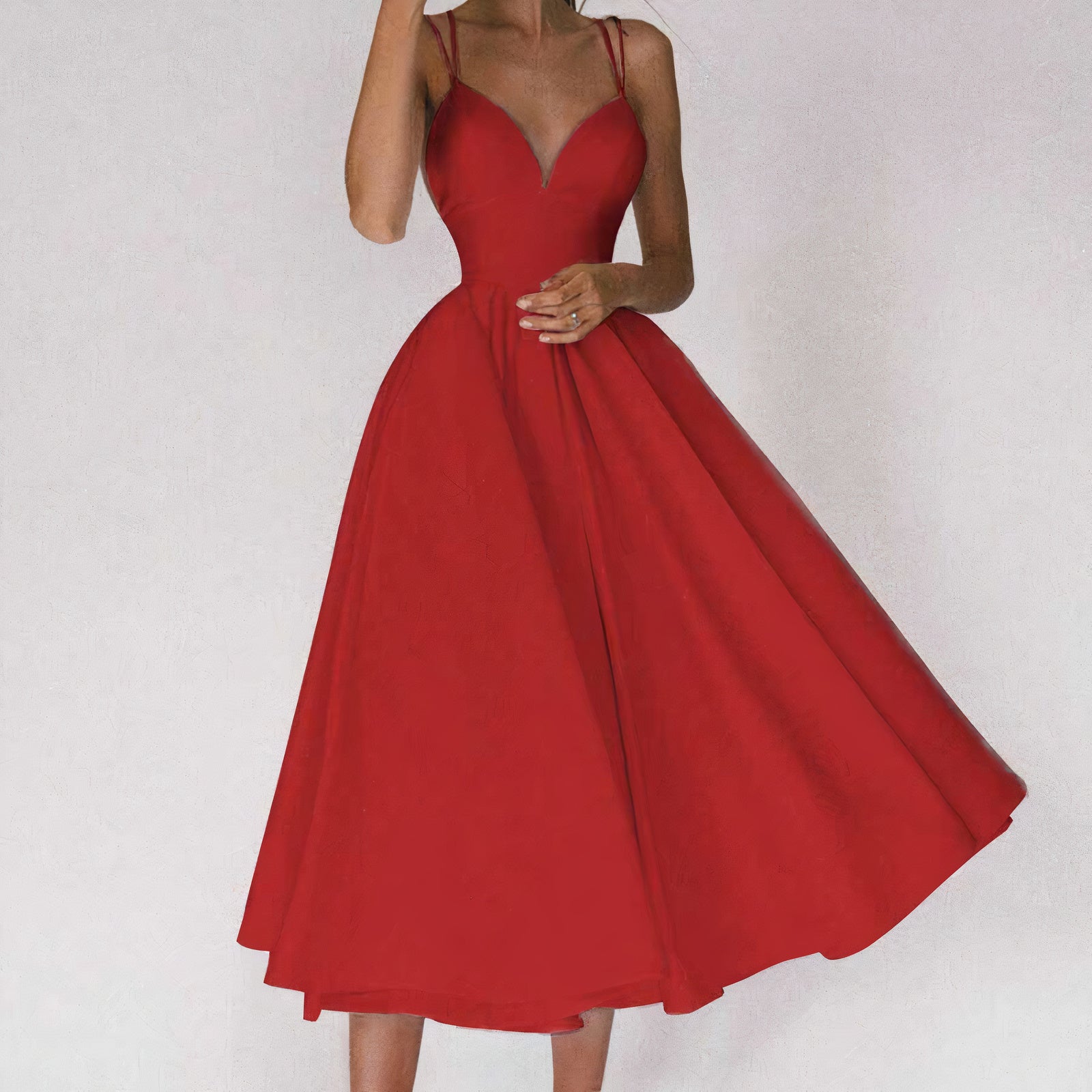 Corina Statement V Neck Dress Premium Wardrobe Essential