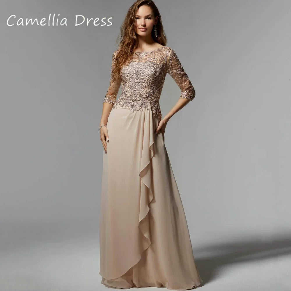 Formal Occasion Customized Bridal Dress Elegant Lace A Line Wedding Party Gowns  Chiffon Mother Dresses robes invitée mariage