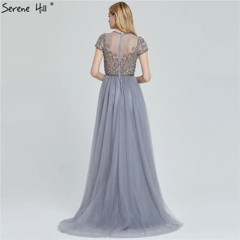 Zapdress Customized Short Sleeve Evening Dresses Mermaid Beaded Formal Party Gowns for Women (ZD17294)