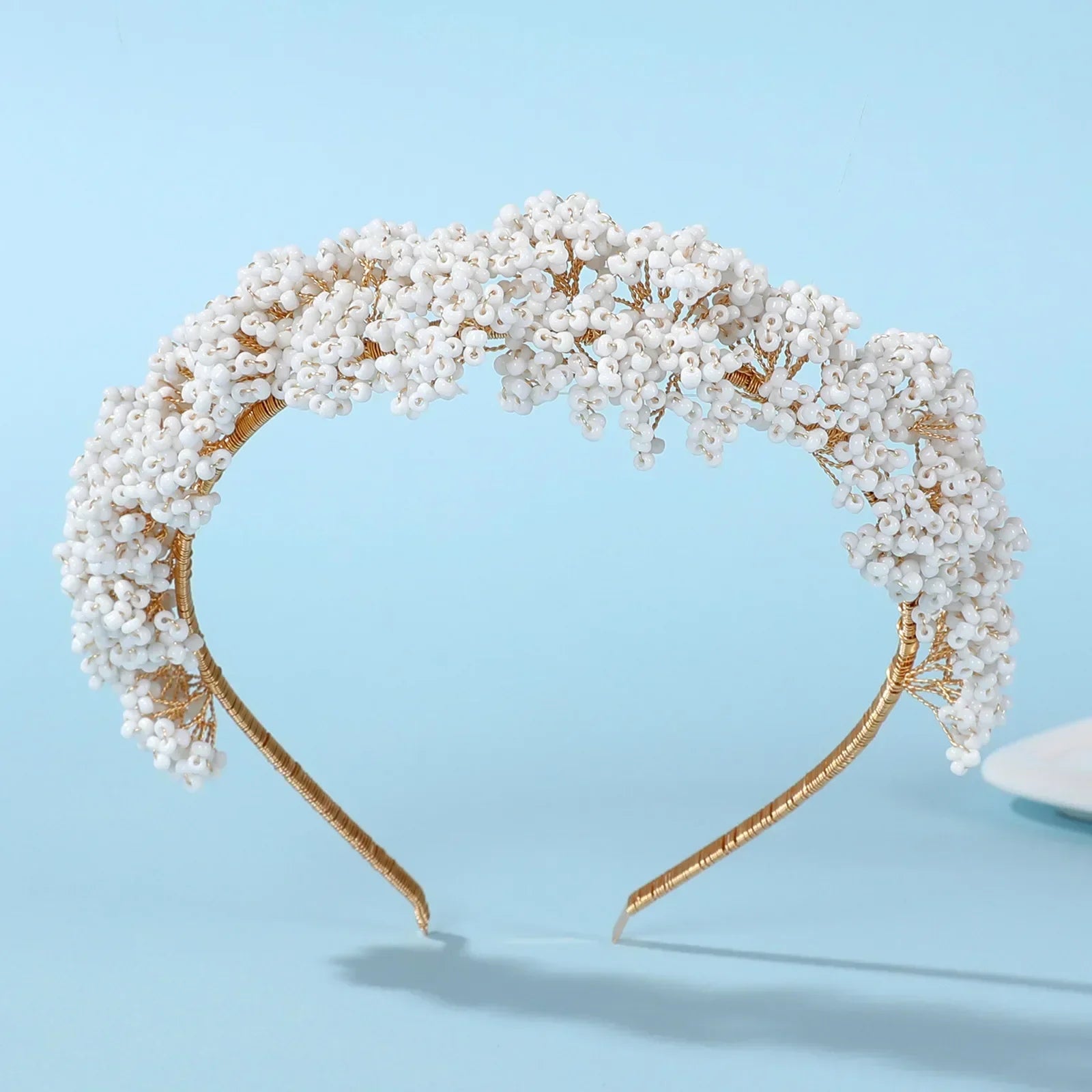 Gold Color Headband Hairband Handmade Headpiece For Bride Women Headwear Headdress Bridal Hair Jewelry Wedding Accessories a