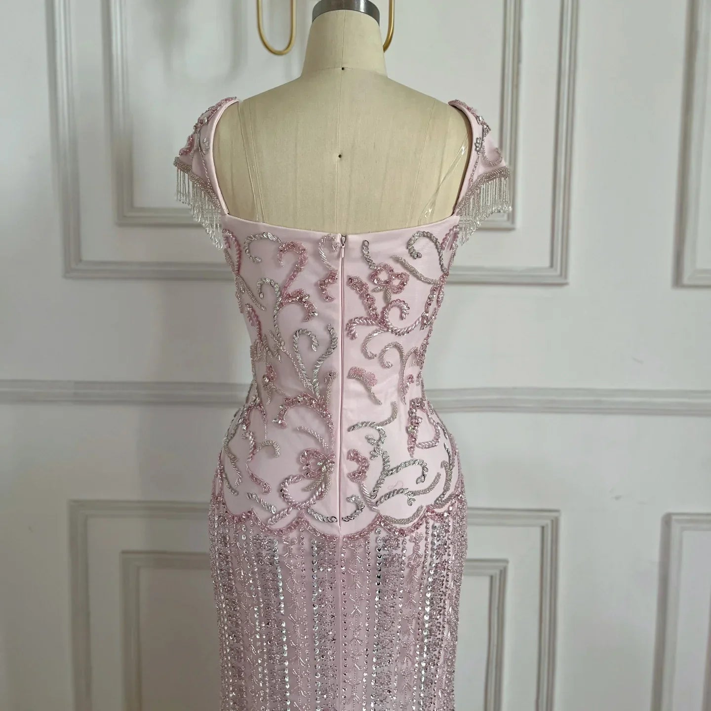 Zapdress Pink Mermaid Beaded Evening Gowns 2026 Arabic Elegant Wedding Party Dresses DLA73550 Customized (ZD17287)