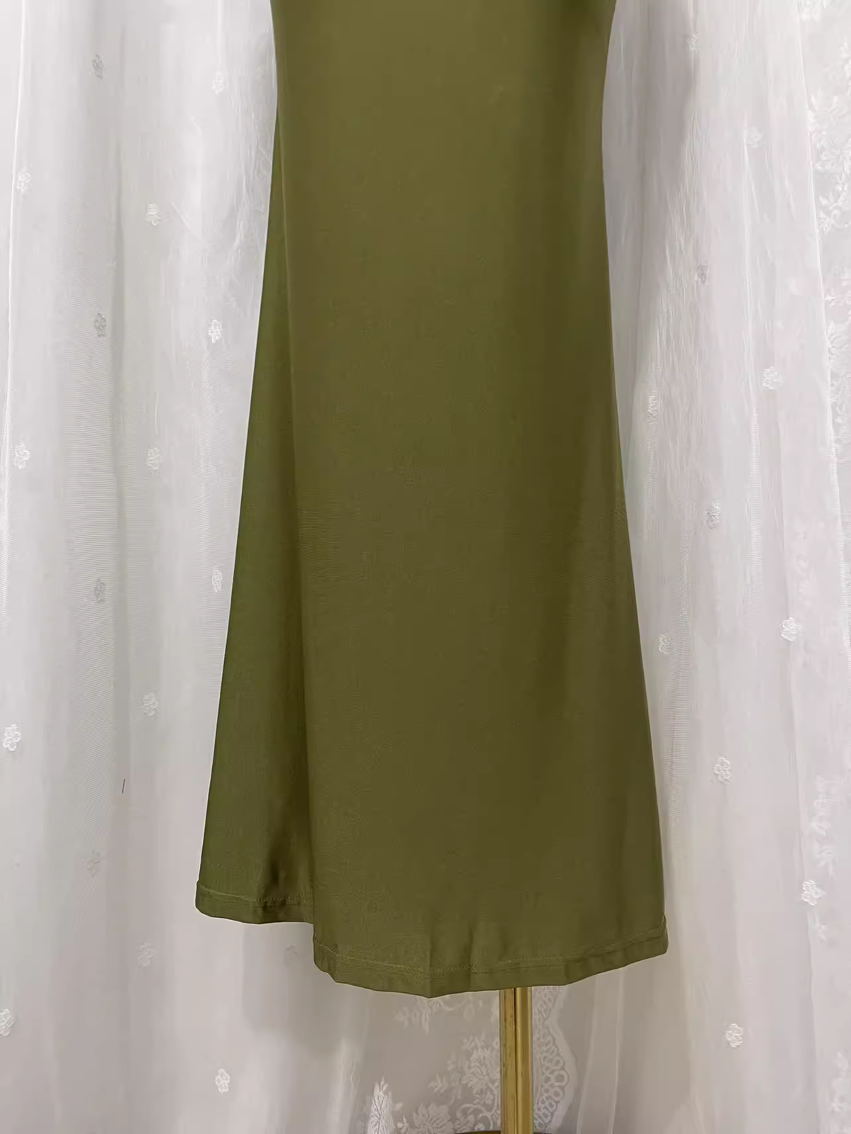 Simple Sheath Halter Green Long Vacation Dress Birthday Outfits - View 5 | FashionDia