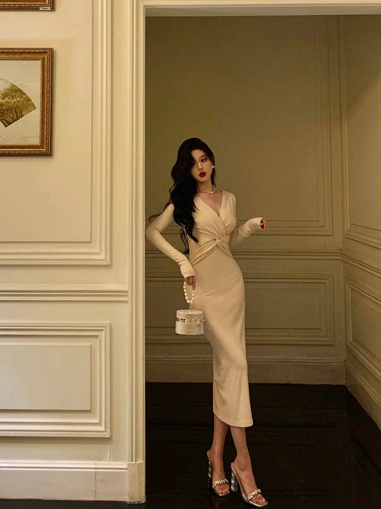 Sexy Sheath V Neckline Long Prom Dresses Birthday Outfits Evening Dress