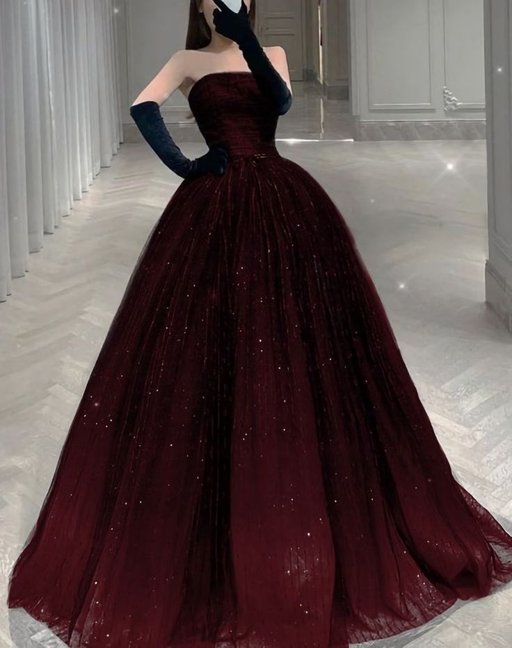 Beautiful Strapless A-line Tulle Prom Dress Chic Evening Dress - FashionDia